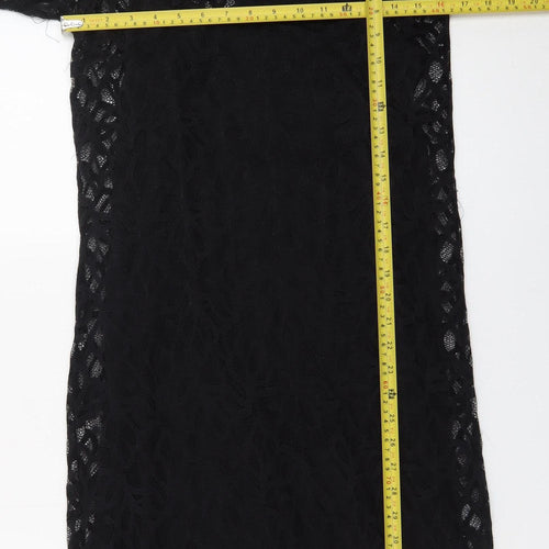 Pieces Women Black Lace Shift Knee Length Dress Size S