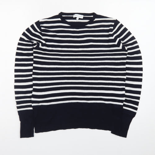 Warehouse Women’s Black & White Striped Knit Jumper Size 12