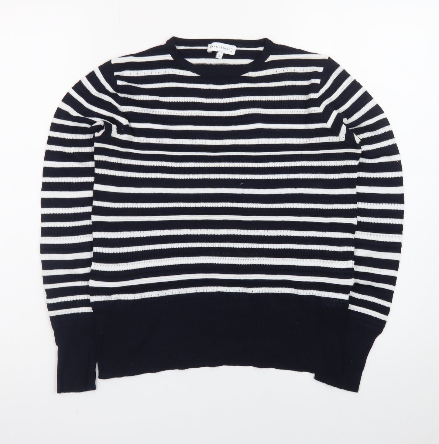 Warehouse Women’s Black & White Striped Knit Jumper Size 12
