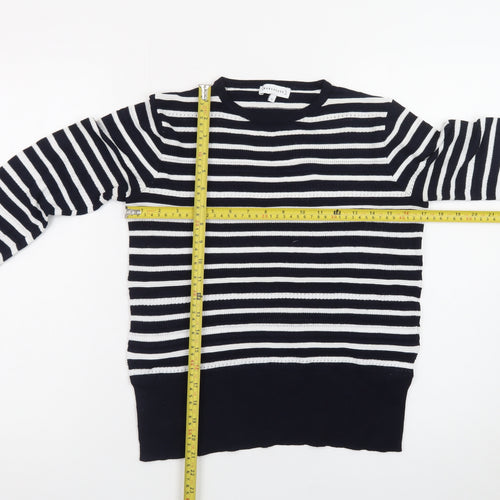Warehouse Women’s Black & White Striped Knit Jumper Size 12