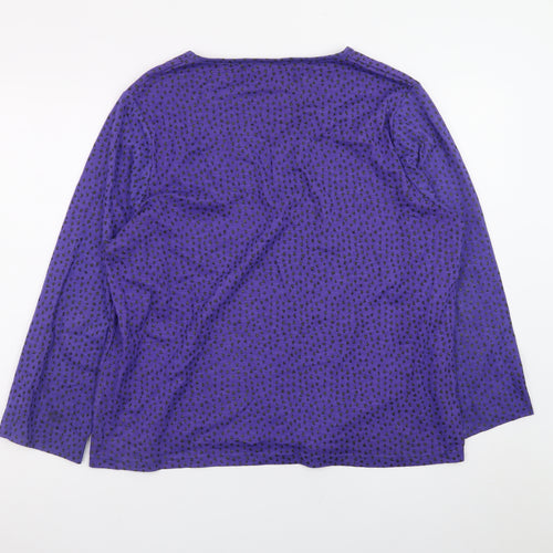Paco Boutique Women Purple 16 V-Neck Cotton Long Sleeve Top