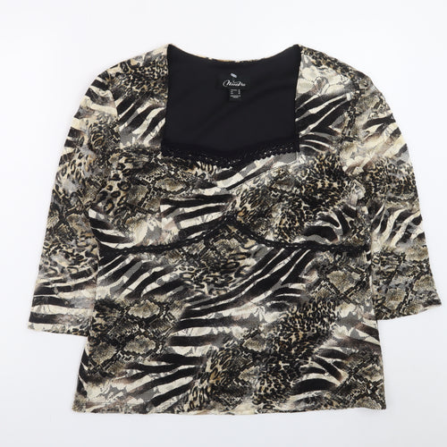 Nueva Women's Multicoloured Animal Print Tunic Blouse UK 18
