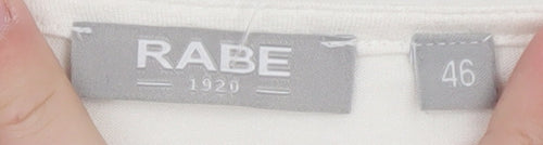 Rabe Women's Ivory 3/4 Sleeve Zip Neck Blouse Size 18