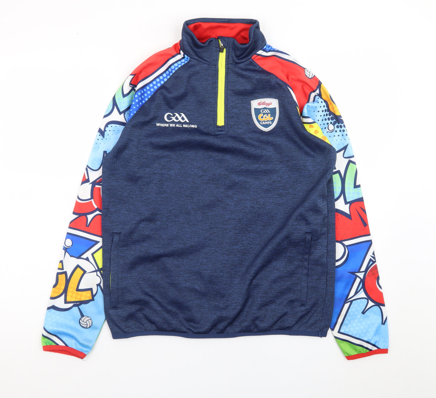 Masita Teens Blue 1/4 Zip Sports Sweatshirt with Graphic Sleeves