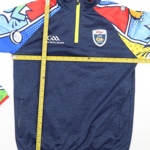 Masita Teens Blue 1/4 Zip Sports Sweatshirt with Graphic Sleeves