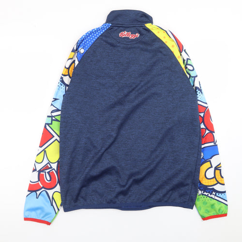 Masita Teens Blue 1/4 Zip Sports Sweatshirt with Graphic Sleeves