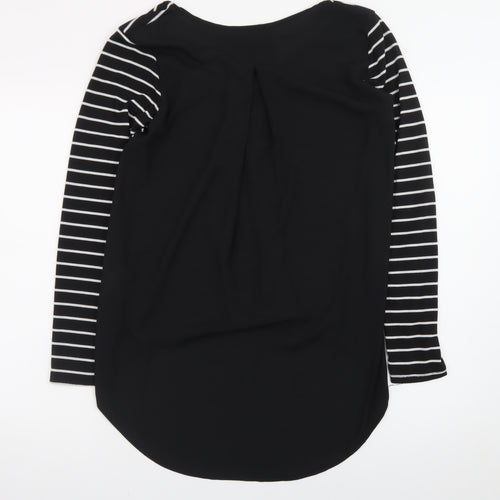 Atmosphere Women’s Black Striped Long Sleeve V-Neck T-Shirt Size 12