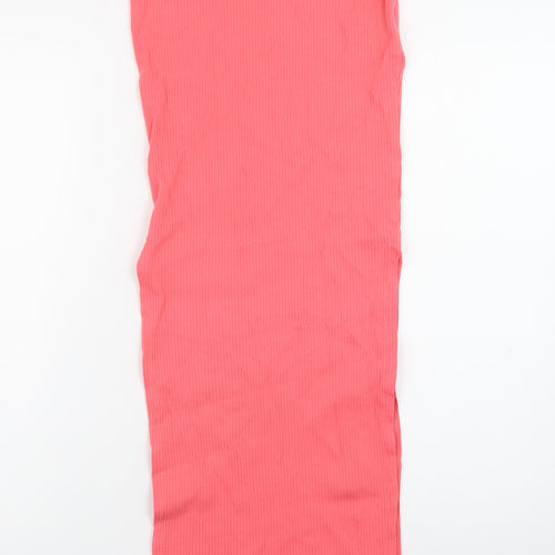 Noisy May Womens Pink Midi Pencil Jersey Skirt XXS