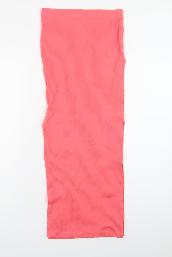 Noisy May Womens Pink Midi Pencil Jersey Skirt XXS