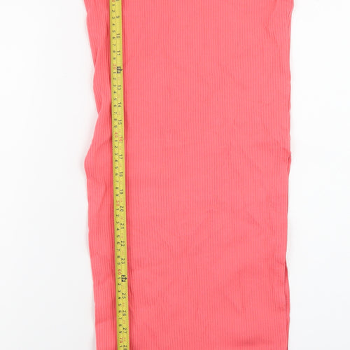Noisy May Womens Pink Midi Pencil Jersey Skirt XXS