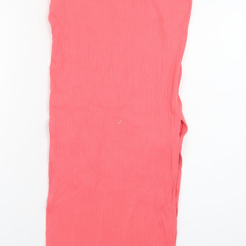 Noisy May Womens Pink Midi Pencil Jersey Skirt XXS