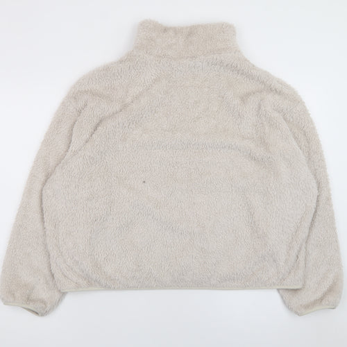 H&M Womens Beige Half Zip Fleece Sweatshirt Size M