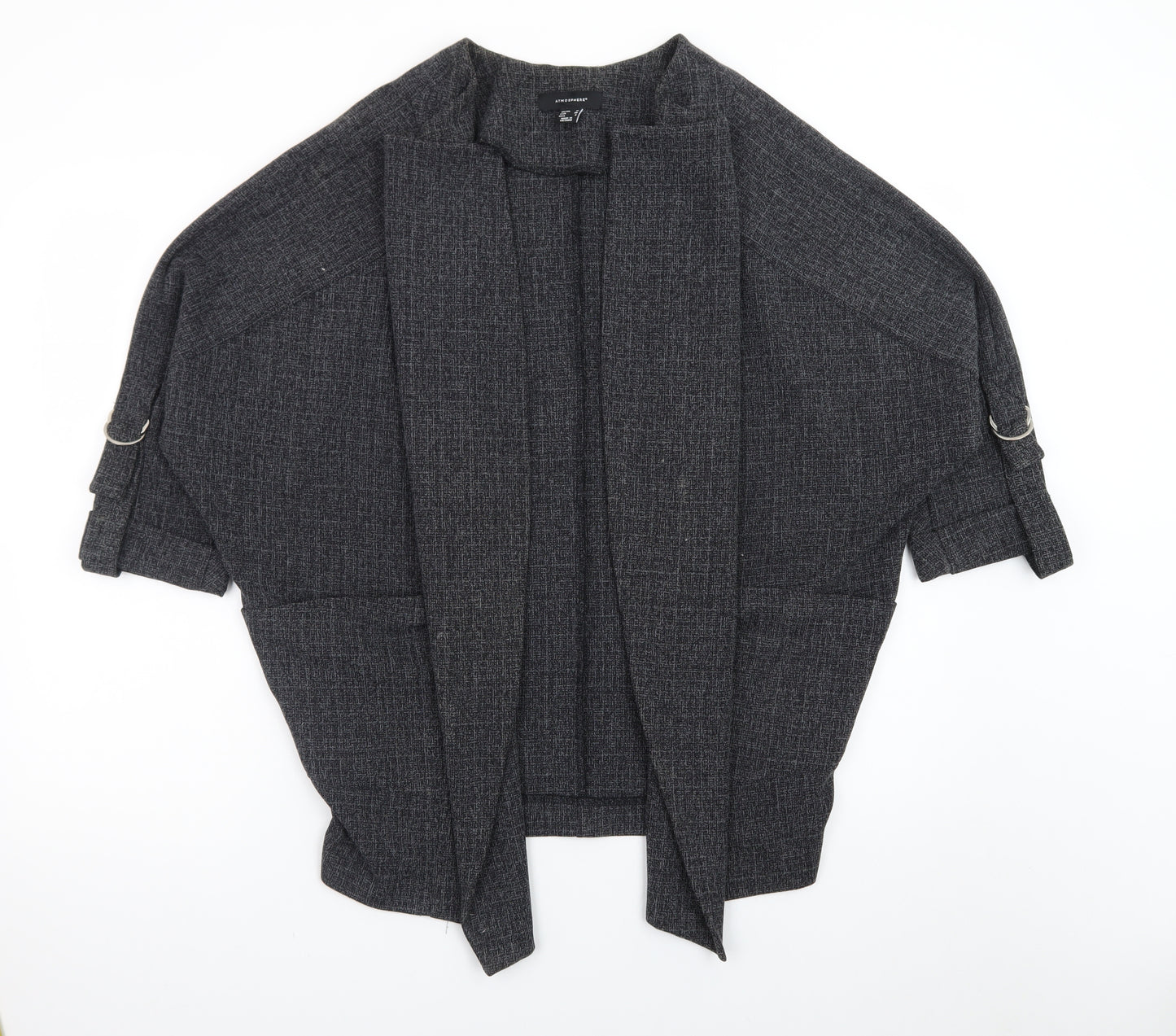 Atmosphere Women Grey Size 10 Open Knit 3/4 Sleeve Cardigan