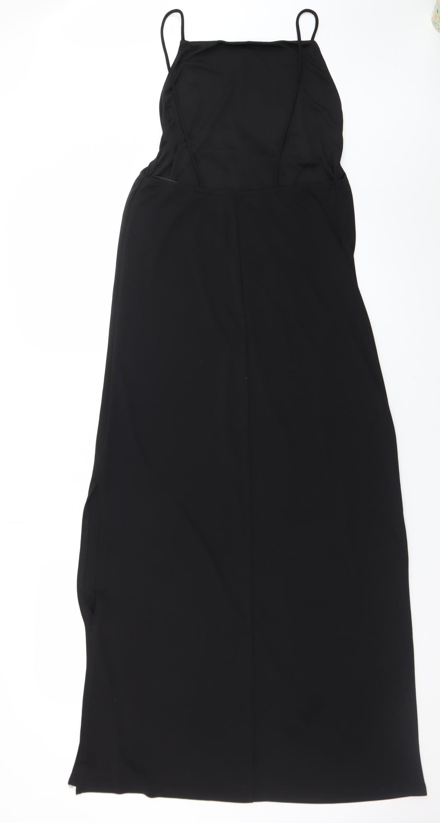 MNG Women’s Black Long Slip Dress Size 10 Sleeveless Lightweight