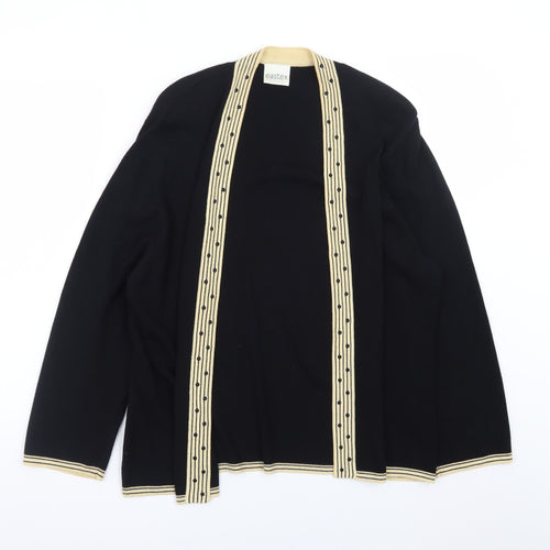 Eastex Women Black Beige Open Cardigan Size 16 Viscose Blend