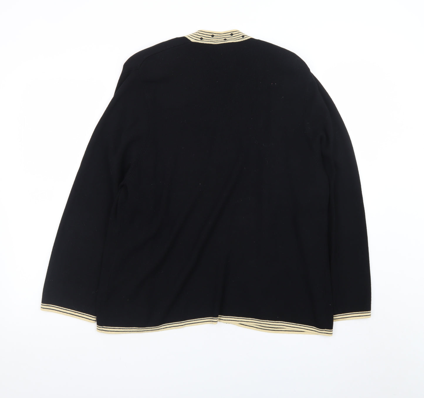 Eastex Women Black Beige Open Cardigan Size 16 Viscose Blend