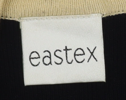 Eastex Women Black Beige Open Cardigan Size 16 Viscose Blend