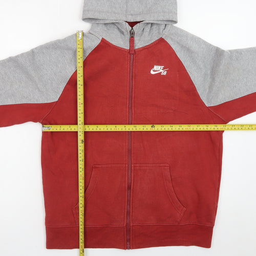 Nike SB Teens Red Grey Full Zip Hoodie XL Skateboard Style