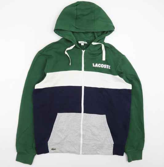 Lacoste Men’s Multicoloured Full Zip Hoodie XL Cotton Sportswear