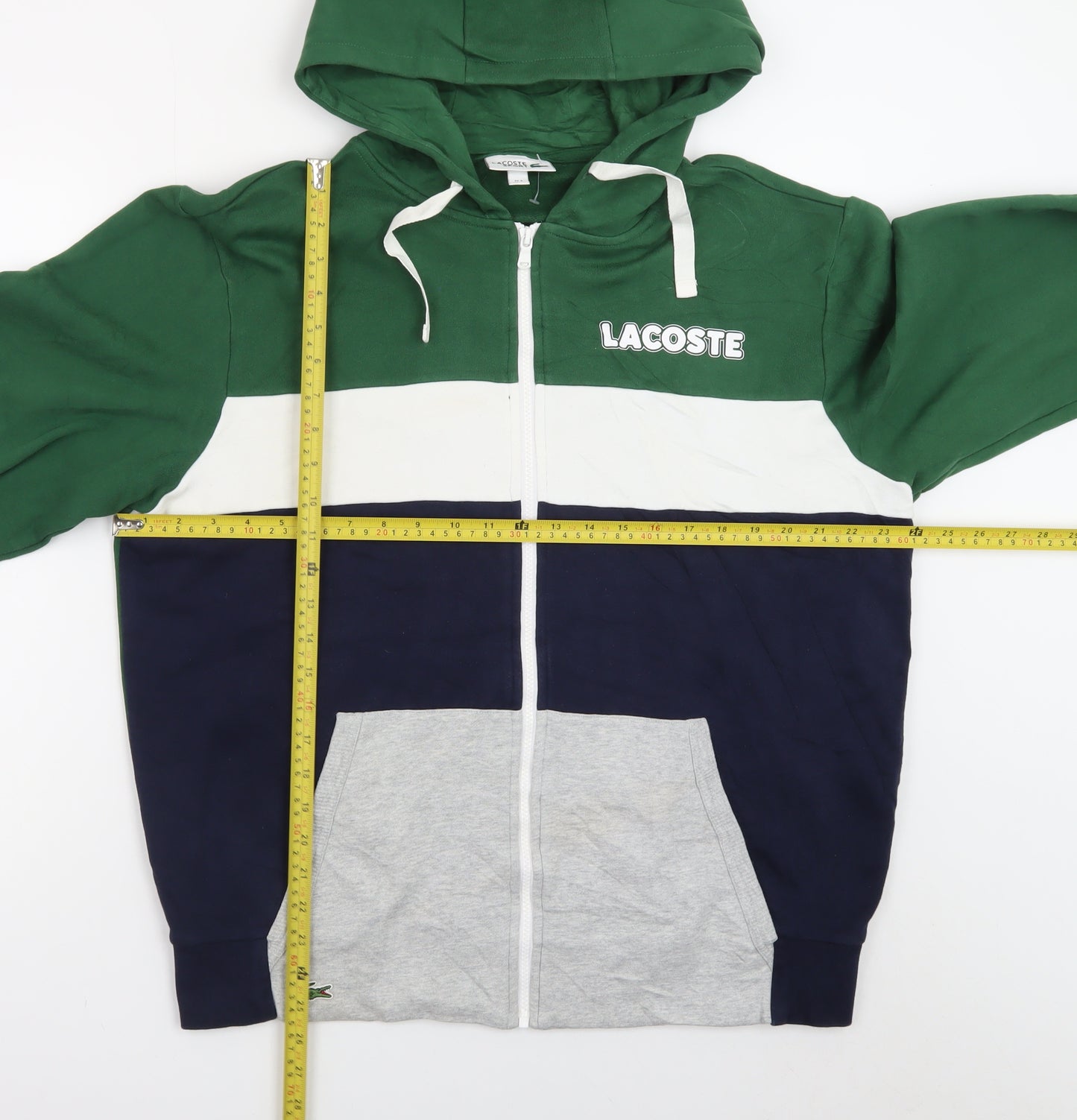 Lacoste Men’s Multicoloured Full Zip Hoodie XL Cotton Sportswear