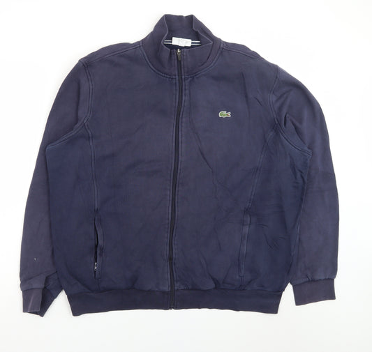 Lacoste Men’s Blue Full Zip Sweatshirt 2XL High Neck Sport