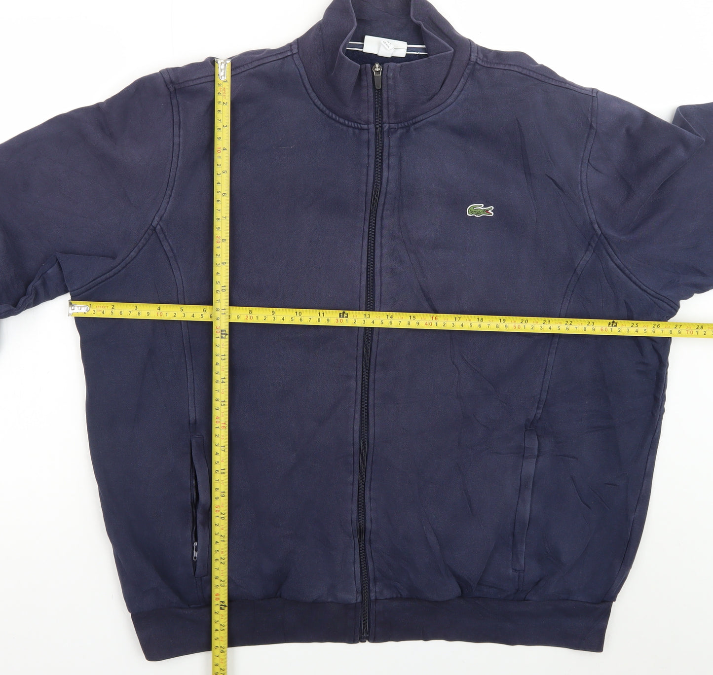 Lacoste Men’s Blue Full Zip Sweatshirt 2XL High Neck Sport