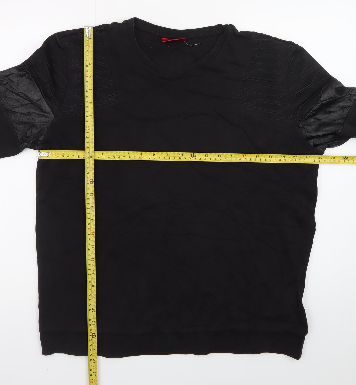 Hugo Boss Men's Black Crew Neck Quilted Detail Sweatshirt Size L