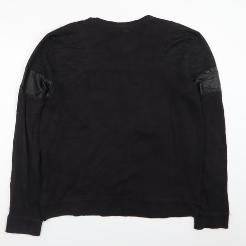 Hugo Boss Men's Black Crew Neck Quilted Detail Sweatshirt Size L