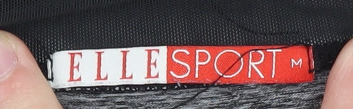 ELLE Sport Womens Black Grey Capri Leggings Size M Stretch Activewear