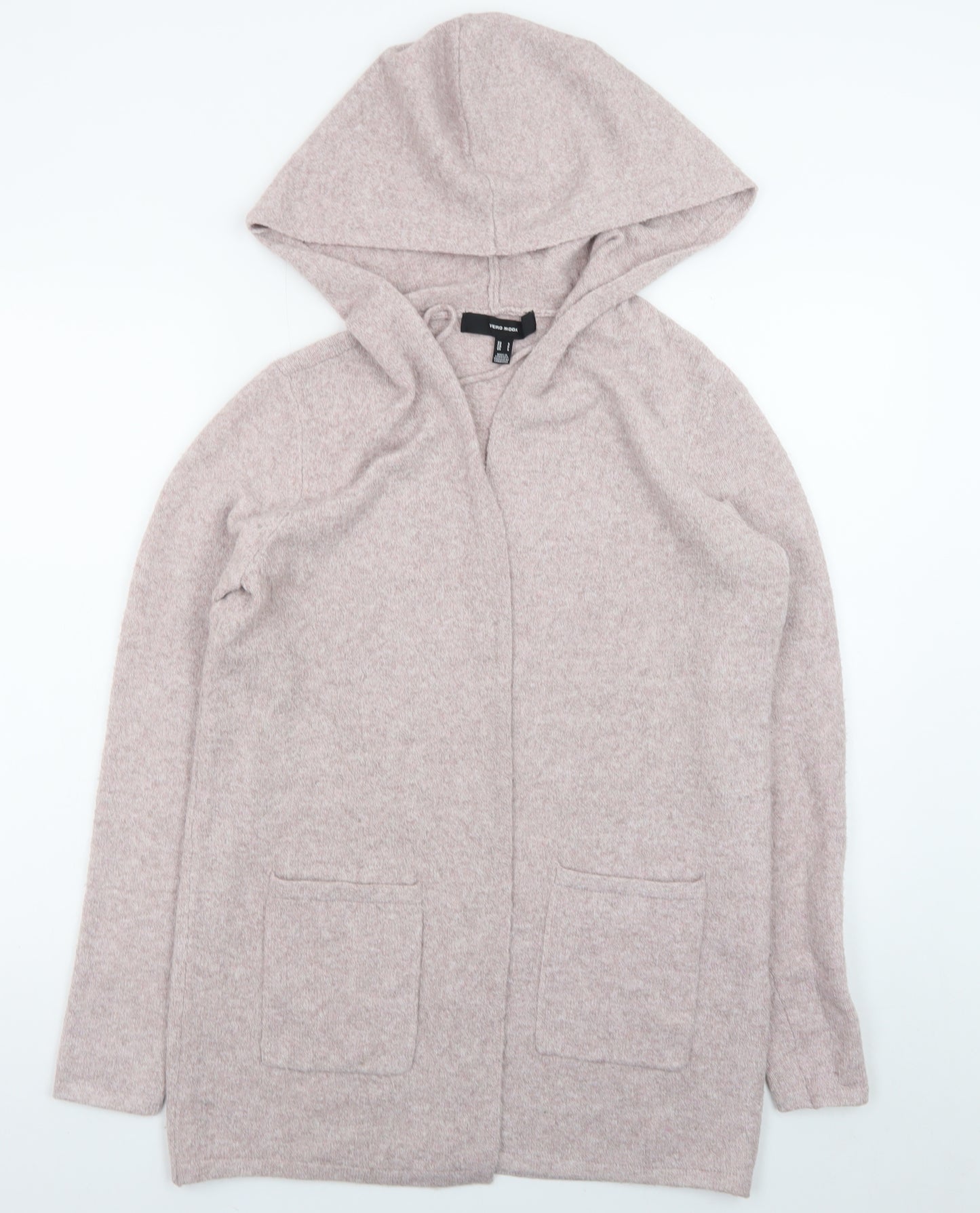 Vero Moda Women's Beige Hooded Long Sleeve Knit Cardigan S