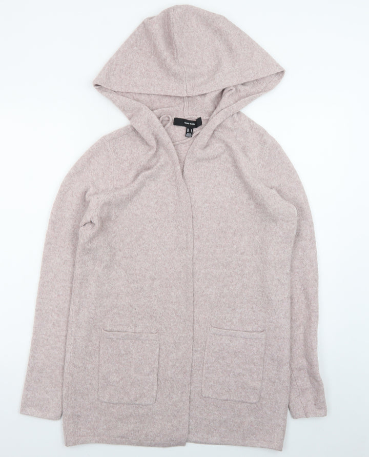 Vero Moda Women's Beige Hooded Long Sleeve Knit Cardigan S