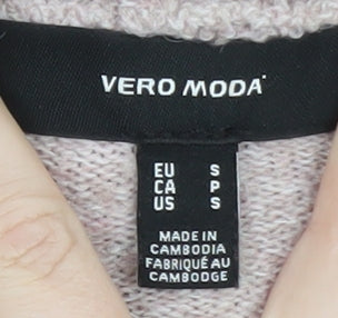 Vero Moda Women's Beige Hooded Long Sleeve Knit Cardigan S