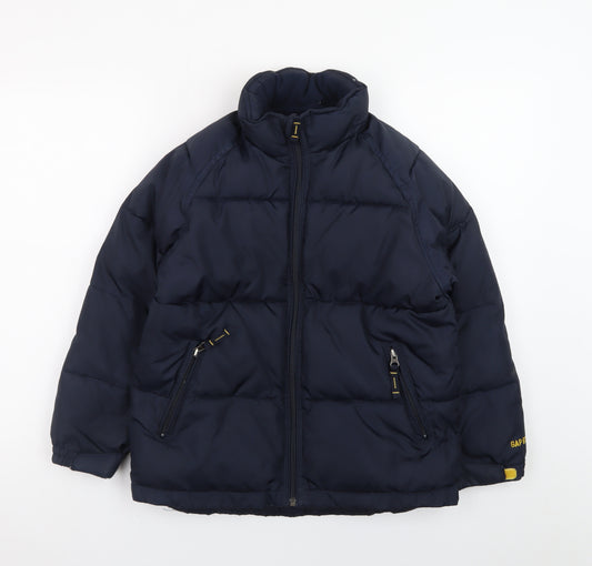 GAP Kids Boys Blue Puffer Jacket M Winter Lined Zip Coat