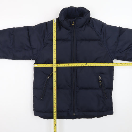 GAP Kids Boys Blue Puffer Jacket M Winter Lined Zip Coat