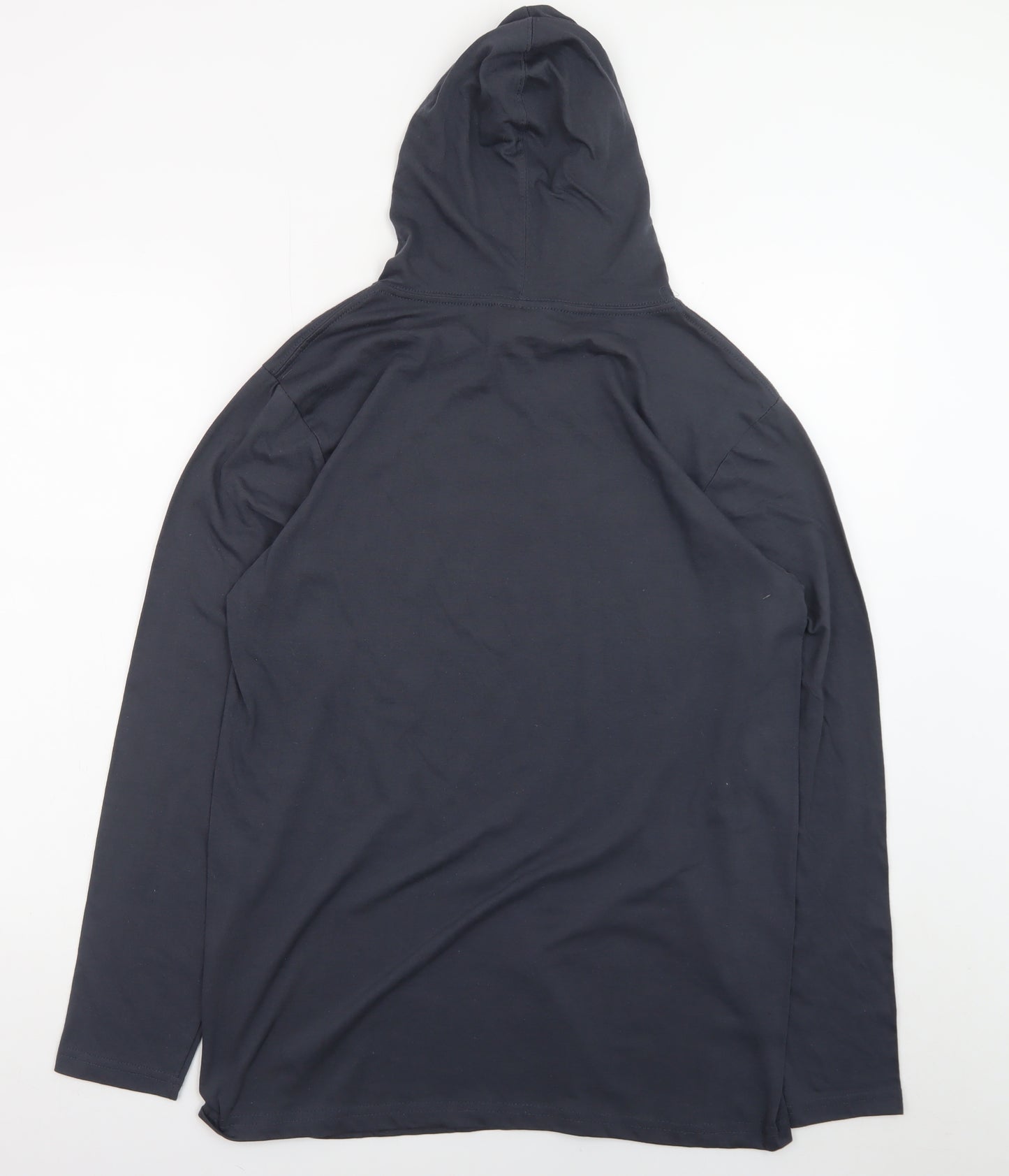 Prairie Mountain Men's Grey Hooded Long Sleeve Graphic T-Shirt Size L
