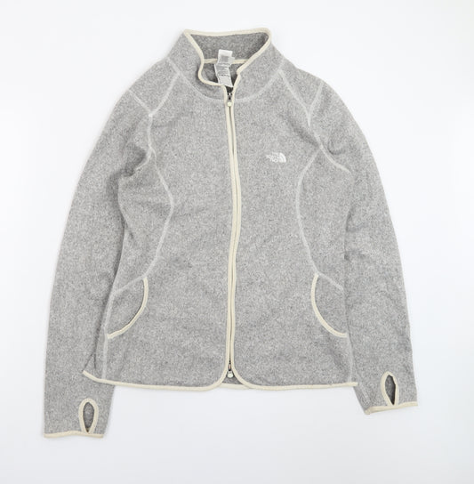 The North Face Women's Grey Wool Blend Full Zip Jacket Size L