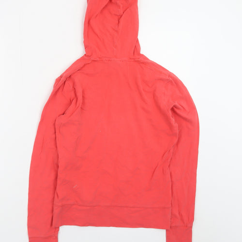 Nike Girls Red Pullover Hoodie M Cotton Blend Casual Hooded Sweatshirt