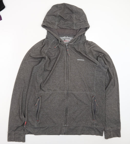 Craghoppers Mens Grey XL Full Zip Hooded Lightweight Outdoor Hoodie