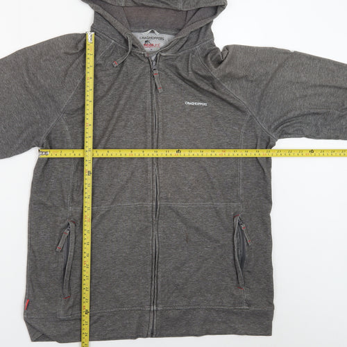 Craghoppers Mens Grey XL Full Zip Hooded Lightweight Outdoor Hoodie