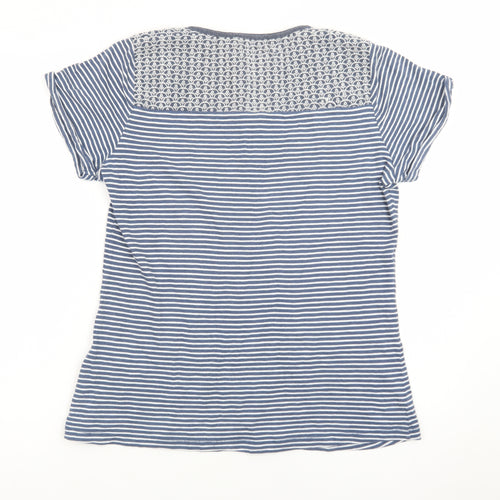 Mantaray Women's Blue Striped Cotton Short Sleeve T-Shirt Size 14