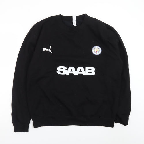 JustHoods Mens Black XL Crew Neck Pullover Sweatshirt with Logo