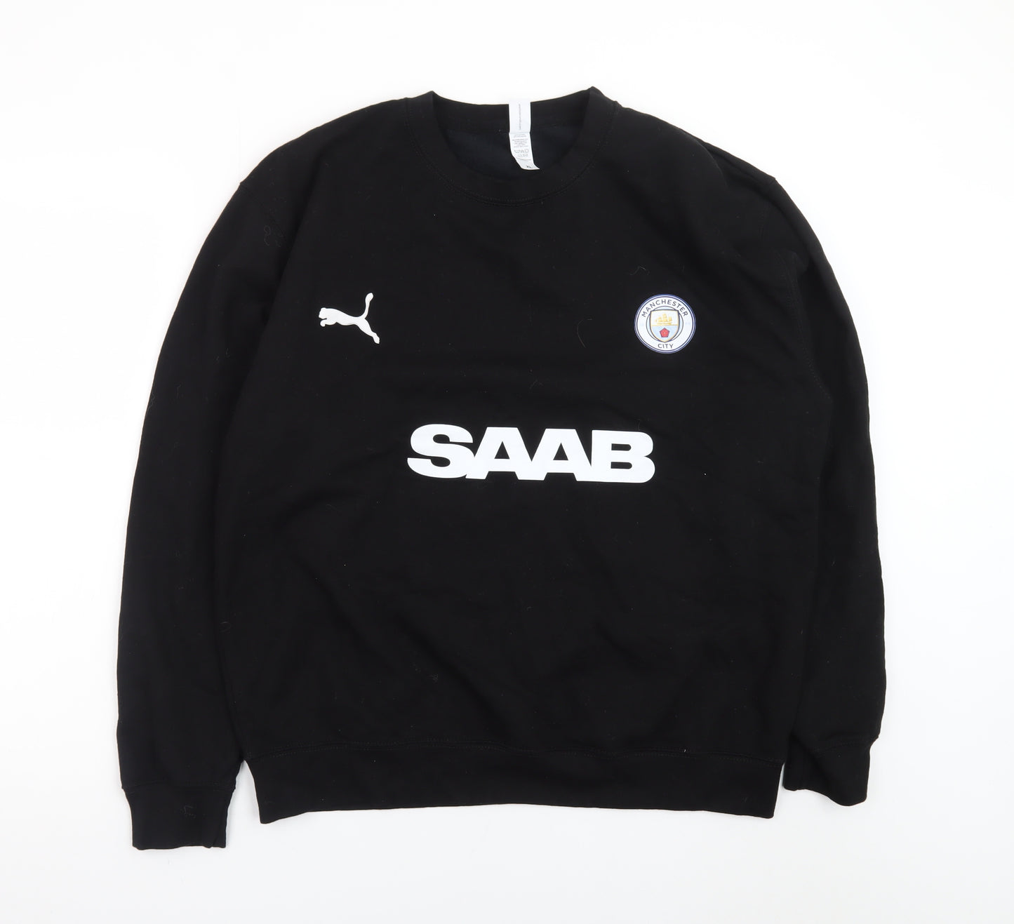 JustHoods Mens Black XL Crew Neck Pullover Sweatshirt with Logo