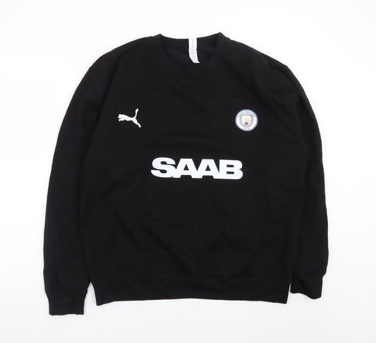 JustHoods Mens Black XL Crew Neck Pullover Sweatshirt with Logo