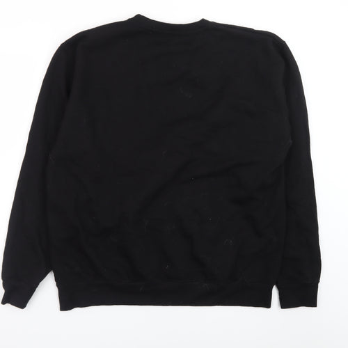 JustHoods Mens Black XL Crew Neck Pullover Sweatshirt with Logo
