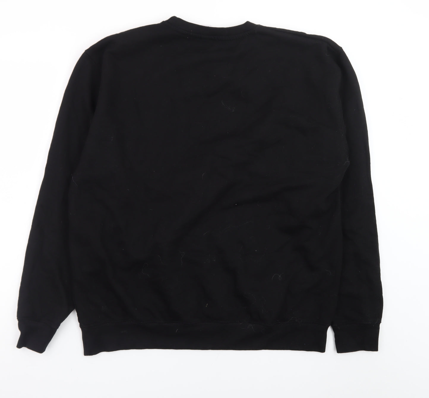 JustHoods Mens Black XL Crew Neck Pullover Sweatshirt with Logo