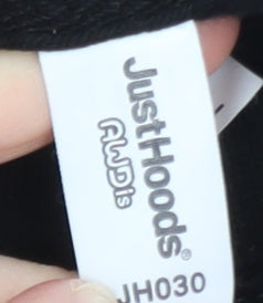 JustHoods Mens Black XL Crew Neck Pullover Sweatshirt with Logo