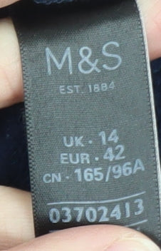 Marks and Spencer Women Navy Blue Long Sleeve Pullover Sweatshirt Size 14