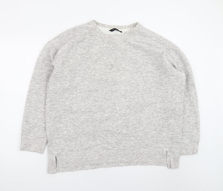 New Look Women Grey Long Sleeve Crew Neck Pullover Sweatshirt Size 18