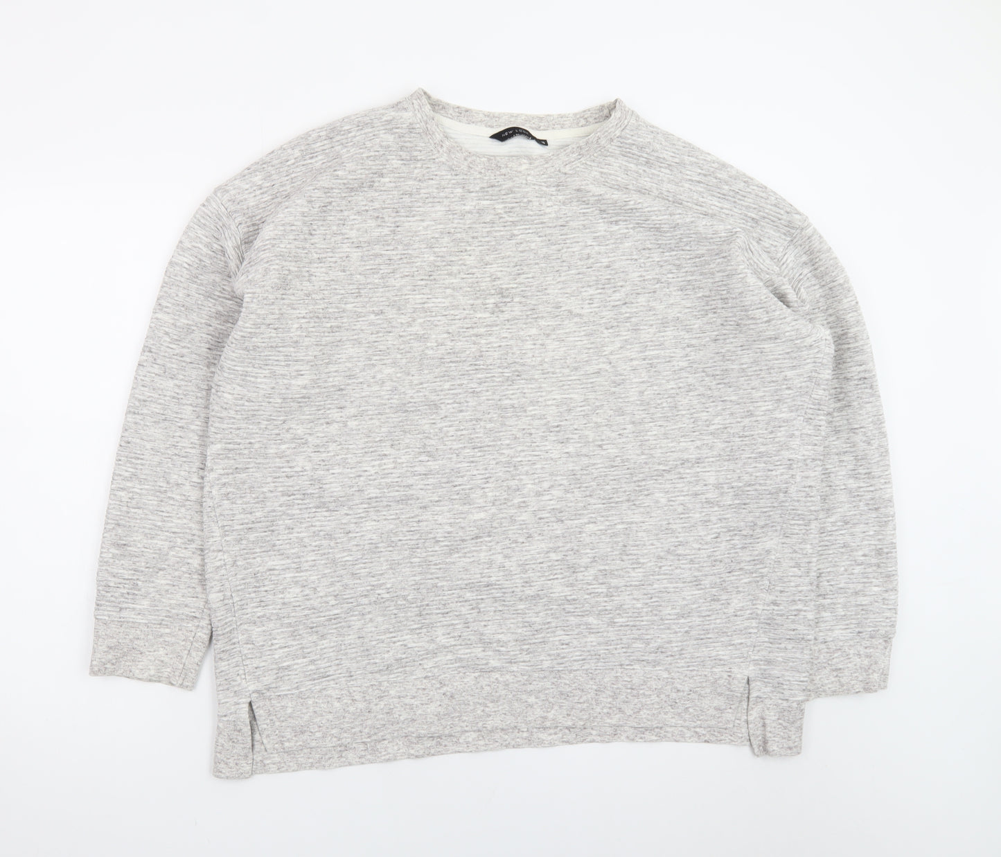New Look Women Grey Long Sleeve Crew Neck Pullover Sweatshirt Size 18