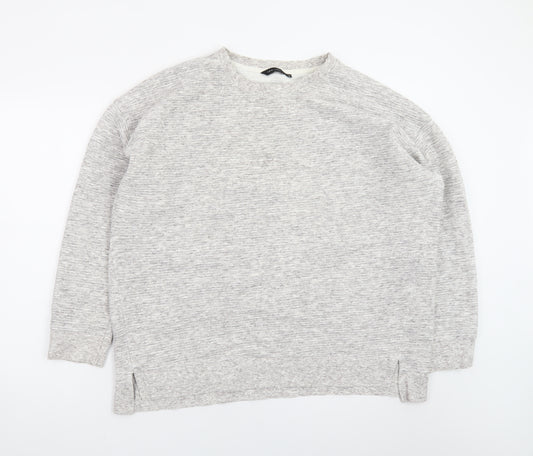 New Look Women Grey Long Sleeve Crew Neck Pullover Sweatshirt Size 18